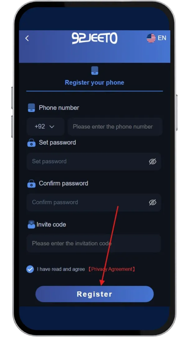 click on the Register button